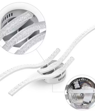 LED Kroonluchter – Modern 3-Armig Golvend Ontwerp, Acryl & Metaal