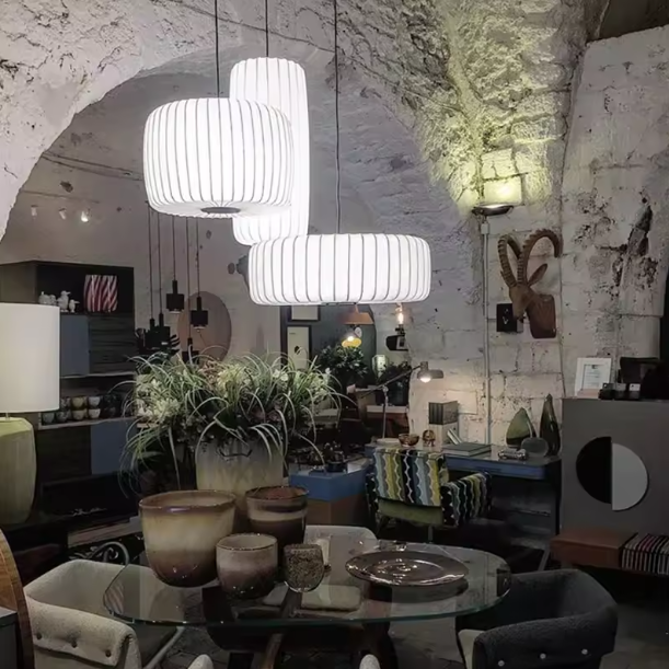Moderne Japanse Wabi Sabi Kroonluchter – Zijde Hanglamp, Nordic Design