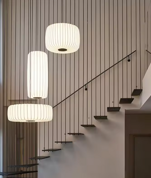 Moderne Japanse Wabi Sabi Kroonluchter – Zijde Hanglamp, Nordic Design