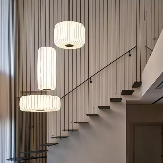 Moderne Japanse Wabi Sabi Kroonluchter – Zijde Hanglamp, Nordic Design