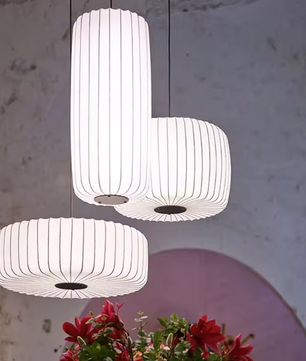 Moderne Japanse Wabi Sabi Kroonluchter – Zijde Hanglamp, Nordic Design