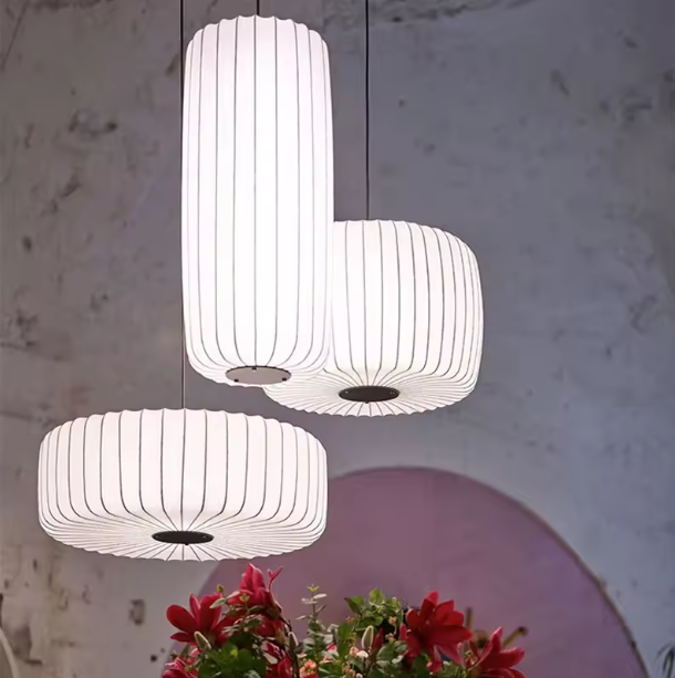Moderne Japanse Wabi Sabi Kroonluchter – Zijde Hanglamp, Nordic Design