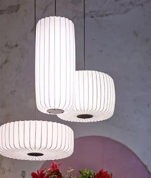 Moderne Japanse Wabi Sabi Kroonluchter – Zijde Hanglamp, Nordic Design