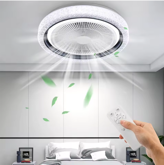 50W Bluetooth LED Plafondventilator met RGB Licht & Muziekfunctie – Dimbaar met Afstandsbediening