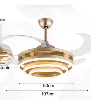 Nordic LED Plafondventilator – 42 cm Intrekbare Bladen & Afstandsbediening, Modern Design