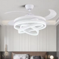 Nordic LED Plafondventilator – 42 cm Intrekbare Bladen & Afstandsbediening, Modern Design