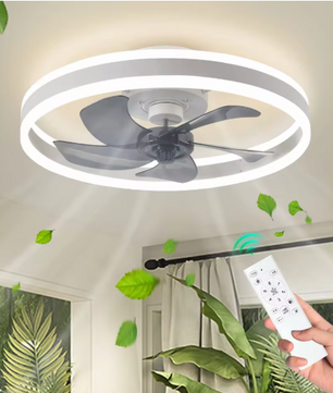 Moderne LED Plafondventilator – Stille Dimbare Verlichting & Afstandsbediening