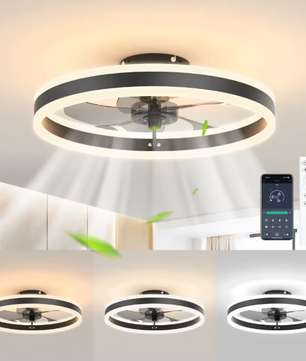 Moderne LED Plafondventilator – Stille Dimbare Verlichting & Afstandsbediening
