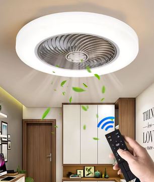 Slimme Plafondventilator met LED-Verlichting – Onzichtbare Bladen & Afstandsbediening, Stil en Modern