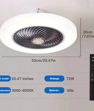 Slimme Plafondventilator met LED-Verlichting – Onzichtbare Bladen & Afstandsbediening, Stil en Modern