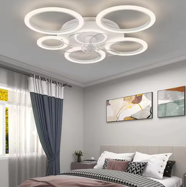 Moderne Plafondventilator met LED-Verlichting – Minimalistisch & Smart Control