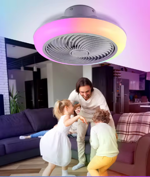Bluetooth LED Plafondventilator met Muziek – 50W RGB & Dimbaar, 45 cm