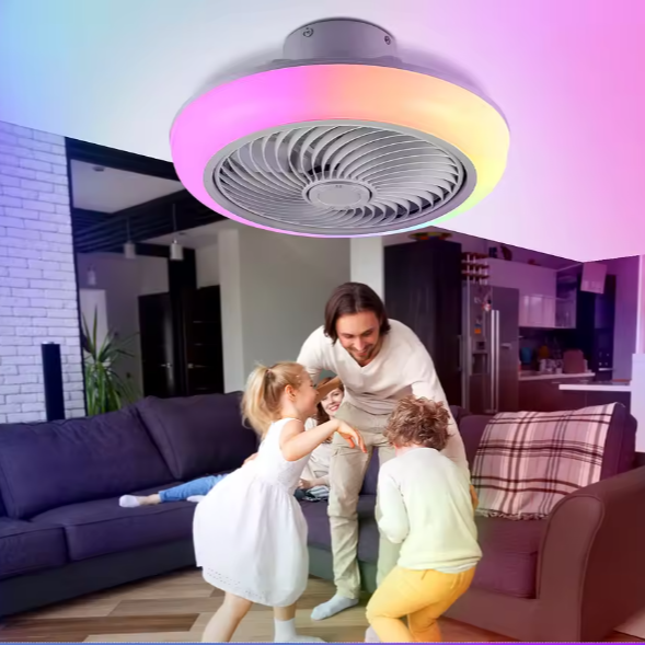 Bluetooth LED Plafondventilator met Muziek – 50W RGB & Dimbaar, 45 cm