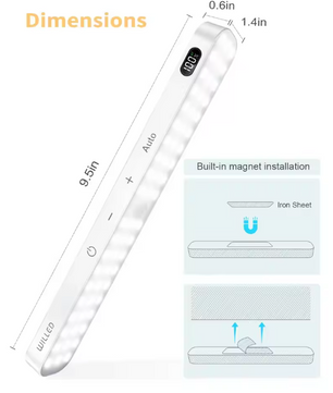 Bewegingssensor LED Kastlamp – 60 LEDs, Oplaadbaar & Dimbaar