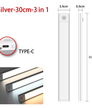 LED Nachtlampje met Bewegingssensor – USB-C Oplaadbaar & Draadloos Kastlampje (20/30/40/60 cm)