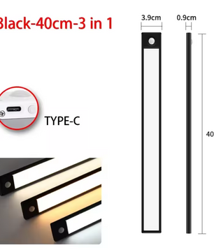 LED Nachtlampje met Bewegingssensor – USB-C Oplaadbaar & Draadloos Kastlampje (20/30/40/60 cm)