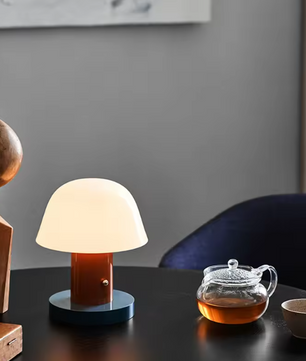 Paddestoel Tafellamp – USB Oplaadbaar Nachtlampje met Touchbediening & Warme LED Verlichting