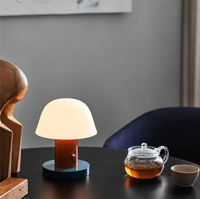 Paddestoel Tafellamp – USB Oplaadbaar Nachtlampje met Touchbediening & Warme LED Verlichting