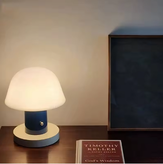 Paddestoel Tafellamp – USB Oplaadbaar Nachtlampje met Touchbediening & Warme LED Verlichting