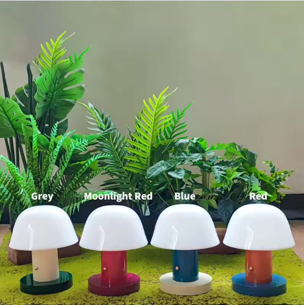 Paddestoel Tafellamp – USB Oplaadbaar Nachtlampje met Touchbediening & Warme LED Verlichting