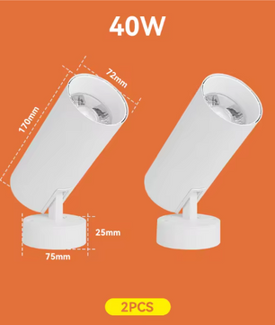 LED Opvouwbare Downlight Spot – 40W Plafondlamp, Aluminium, 220V