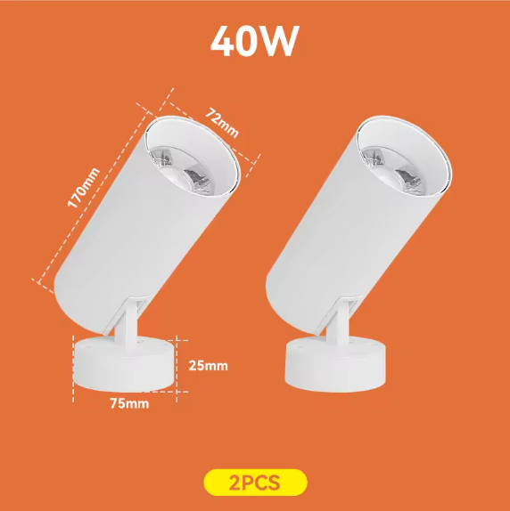 LED Opvouwbare Downlight Spot – 40W Plafondlamp, Aluminium, 220V