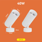 LED Opvouwbare Downlight Spot – 40W Plafondlamp, Aluminium, 220V