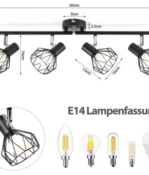 LED E14 Draaibare Spotlightset – Plafond- en Wandlamp, Verstelbare Spots