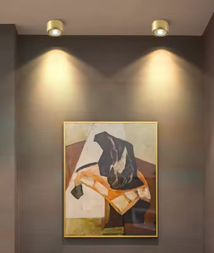Koperen LED Plafondlamp – Moderne Opbouwspot Verstelbaar voor Gang & Woonkamer
