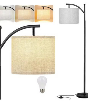 Moderne Vloerlamp met Verstelbare Linnen Kap – 3 Kleurtemperaturen LED