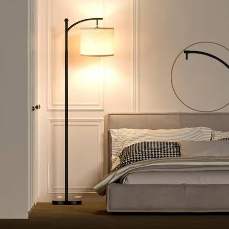 Moderne Vloerlamp met Verstelbare Linnen Kap – 3 Kleurtemperaturen LED