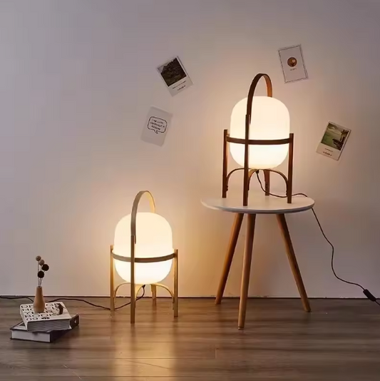 Art Deco Houten Vloerlamp – Moderne Staande Lamp voor Woonkamer & Slaapkamer