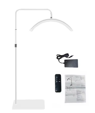 Halvemaanvormige LED Vloerlamp – Dimbaar Vullicht met Statief & Telefoonhouder
