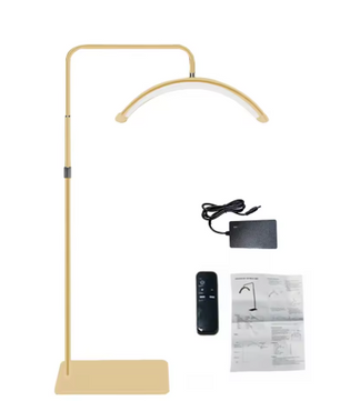 Halvemaanvormige LED Vloerlamp – Dimbaar Vullicht met Statief & Telefoonhouder