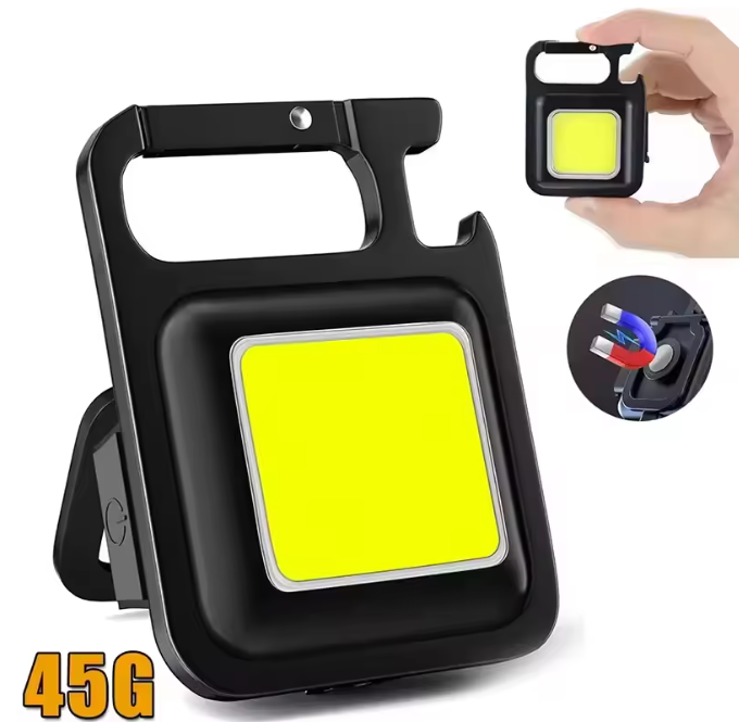 Mini Sleutelhanger Zaklamp – USB Oplaadbaar, 90° Opvouwbaar & Magnetisch