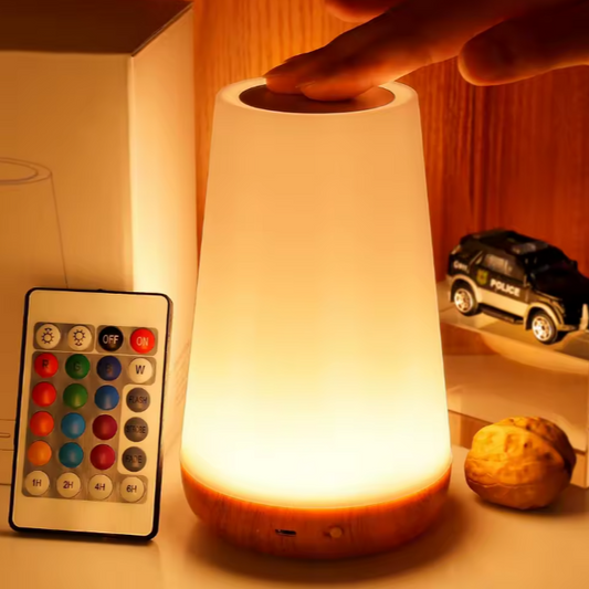 RGB Tafellamp – Dimbaar Nachtlampje met Touch & Afstandsbediening, USB Oplaadbaar