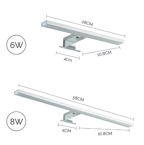 LED Spiegelverlichting Badkamer – 6/8W, 6000K, Waterdicht & Modern Design