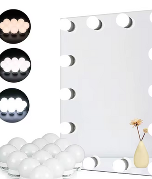 Hollywood LED Make-up Spiegelverlichting – 3 Kleuren, USB & Dimbaar
