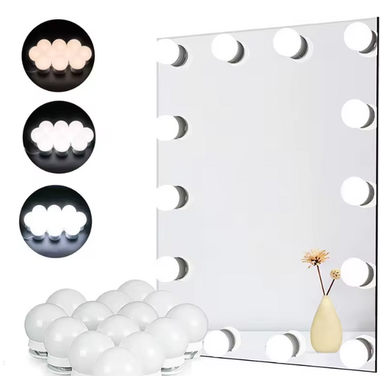 Hollywood LED Make-up Spiegelverlichting – 3 Kleuren, USB & Dimbaar