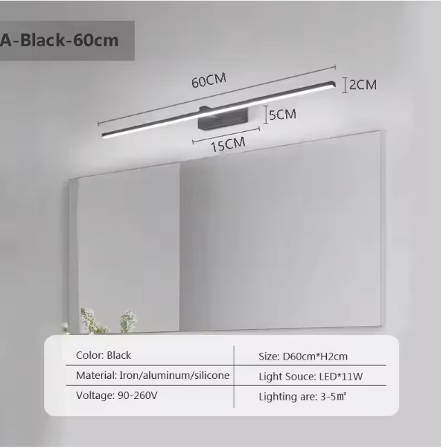Moderne LED Wandlamp – Spiegel & Decor Verlichting, 40-100 cm