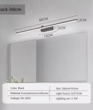 Moderne LED Wandlamp – Spiegel & Decor Verlichting, 40-100 cm