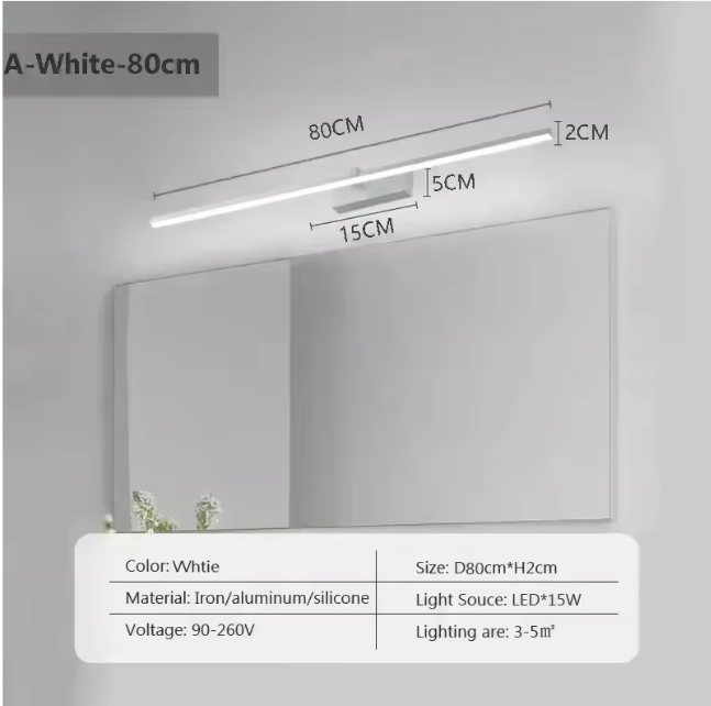 Moderne LED Wandlamp – Spiegel & Decor Verlichting, 40-100 cm