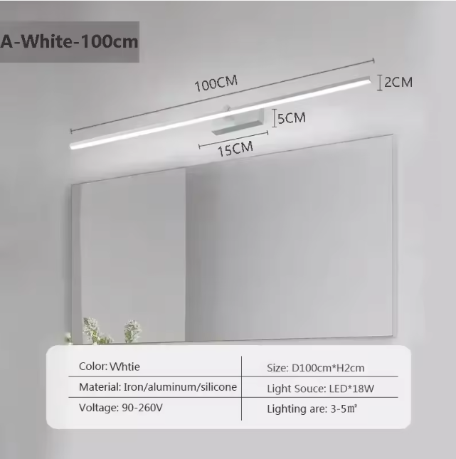 Moderne LED Wandlamp – Spiegel & Decor Verlichting, 40-100 cm
