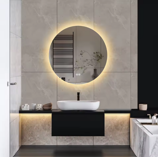 Ronde LED Badkamerspiegel 60x60 cm – Dimbaar & Anticondens