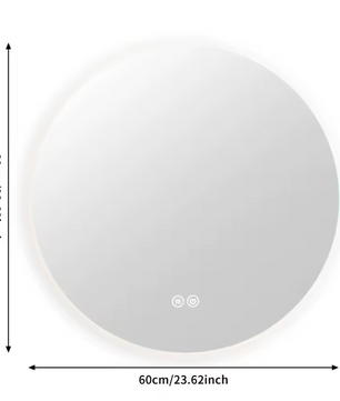 Ronde LED Badkamerspiegel – 60×60 cm, Dimbaar & Anticondens