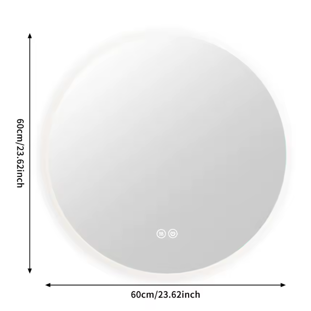 Ronde LED Badkamerspiegel – 60×60 cm, Dimbaar & Anticondens
