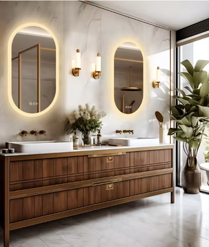 Ovale LED Badkamerspiegel – Touchscreen, Anticondens & Backlight
