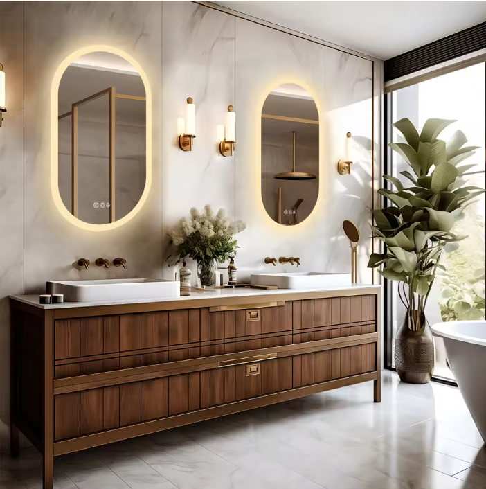 Ovale LED Badkamerspiegel – Touchscreen, Anticondens & Backlight