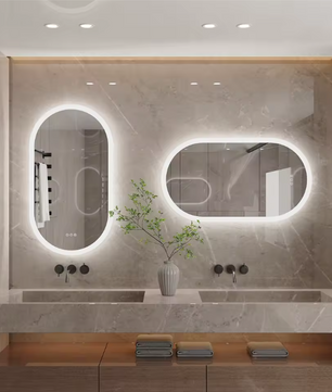 Ovale LED Badkamerspiegel – Touchscreen, Anticondens & Backlight