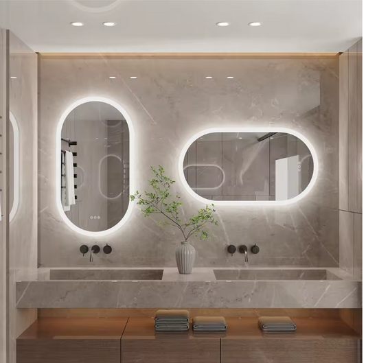 Ovale LED Badkamerspiegel – Touchscreen, Anticondens & Backlight